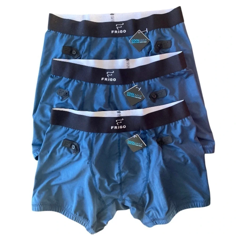 Frigo Men’s Briefs 3 Pair coolmax stretch collection trunks size Medium Blue NWT